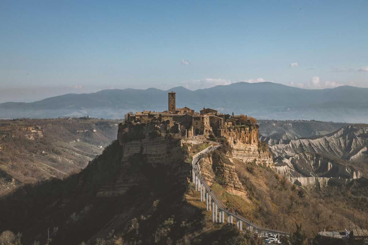 Vista panoramica di Viterbo, includi il quartiere medievale di San Pellegrino